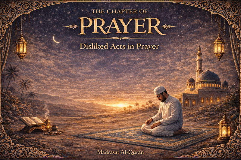 Disliked Acts in Prayer