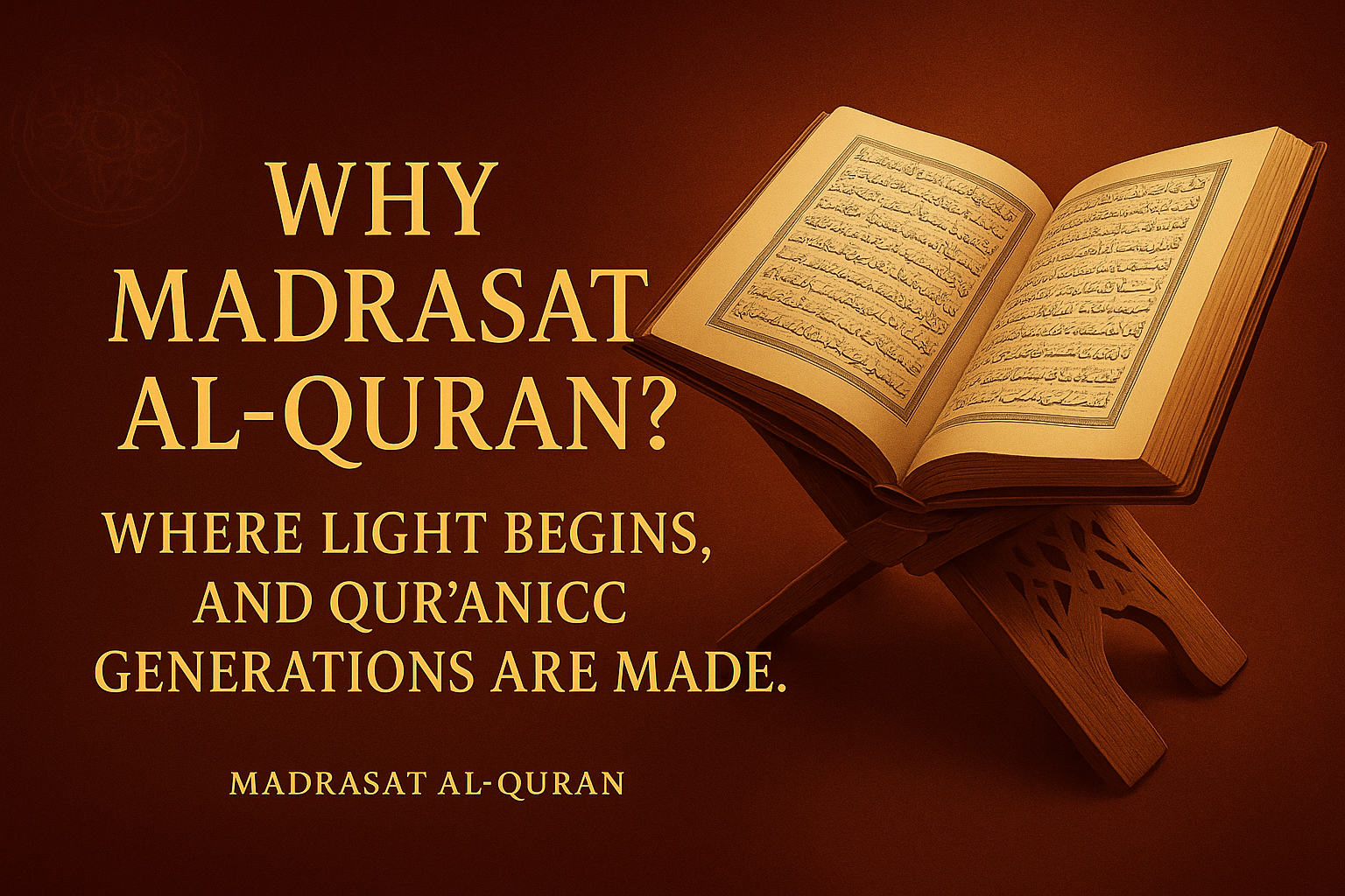 WHY MADRASAT AL-QURAN?
